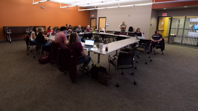 Training space with many participants