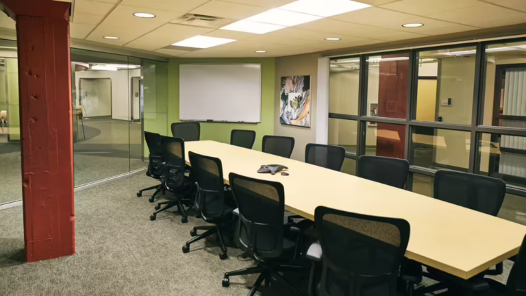 Empty conference table
