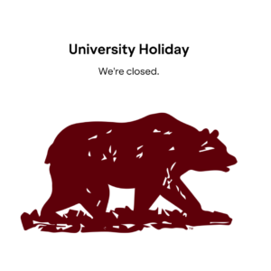University Holiday. We're closed.