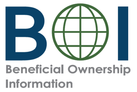 Beneficial Ownership Information logo with outline of globe in place of the "O"