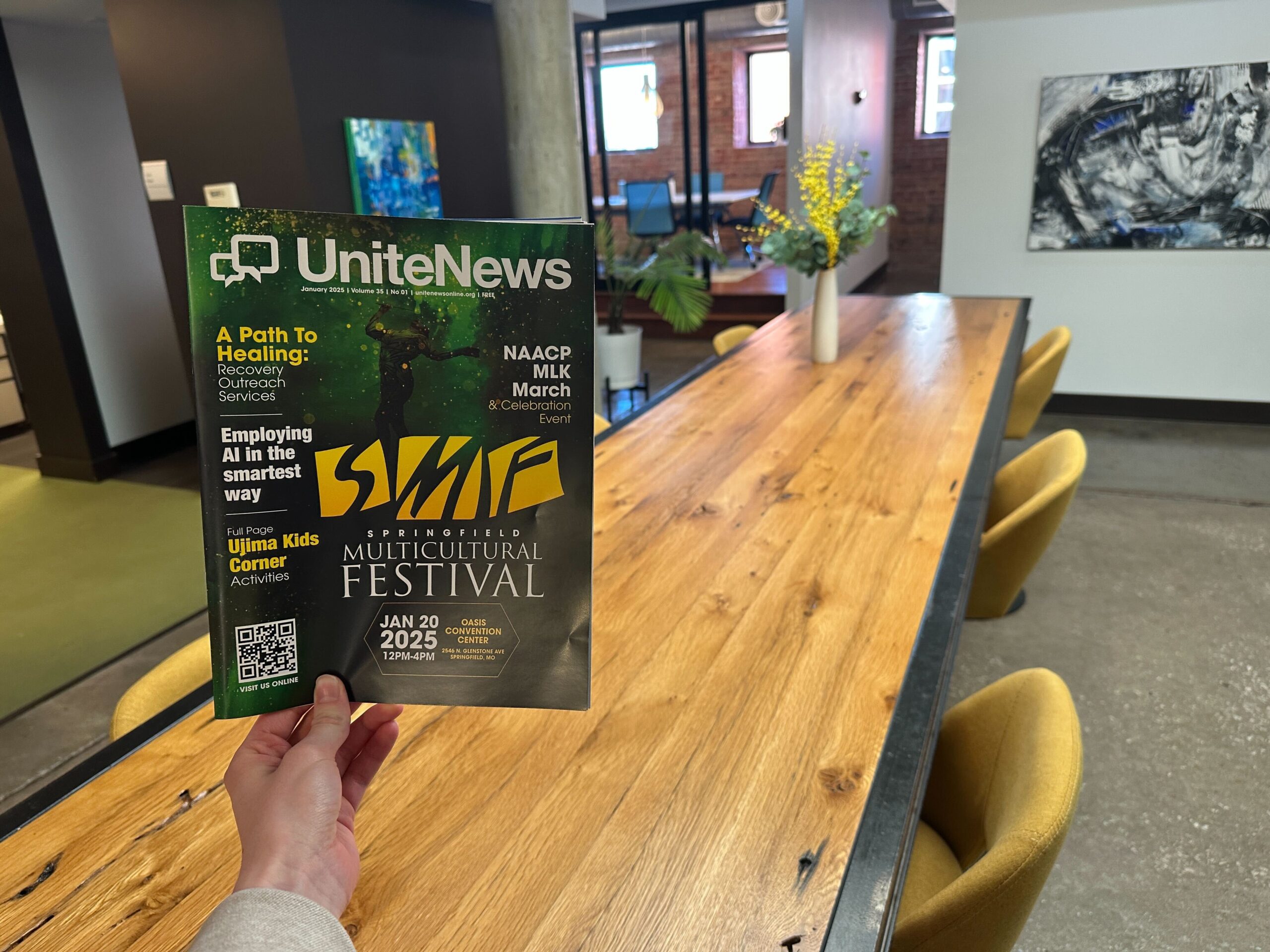 UniteNews magazine in efactory's Brick City location