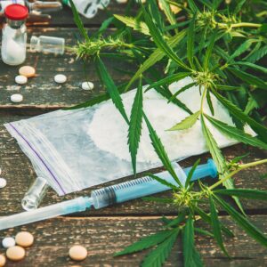 assorted drugs laying on table