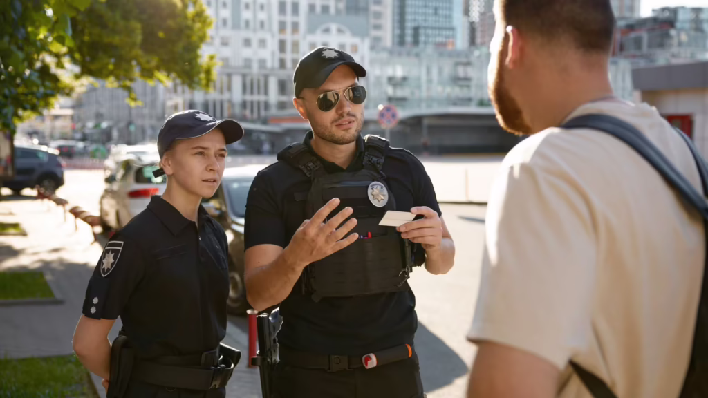 police question man