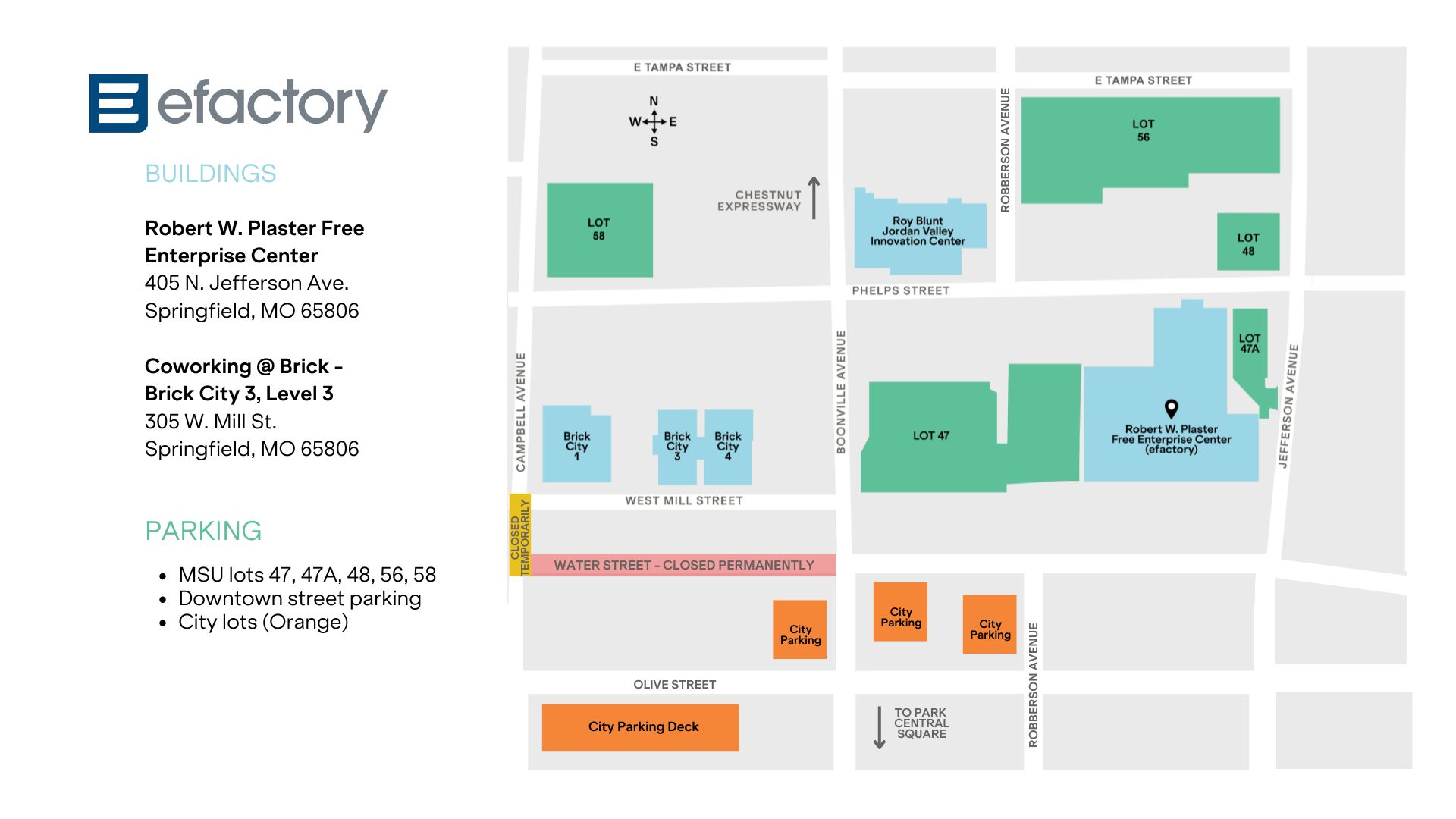 Parking map with Campbell closure