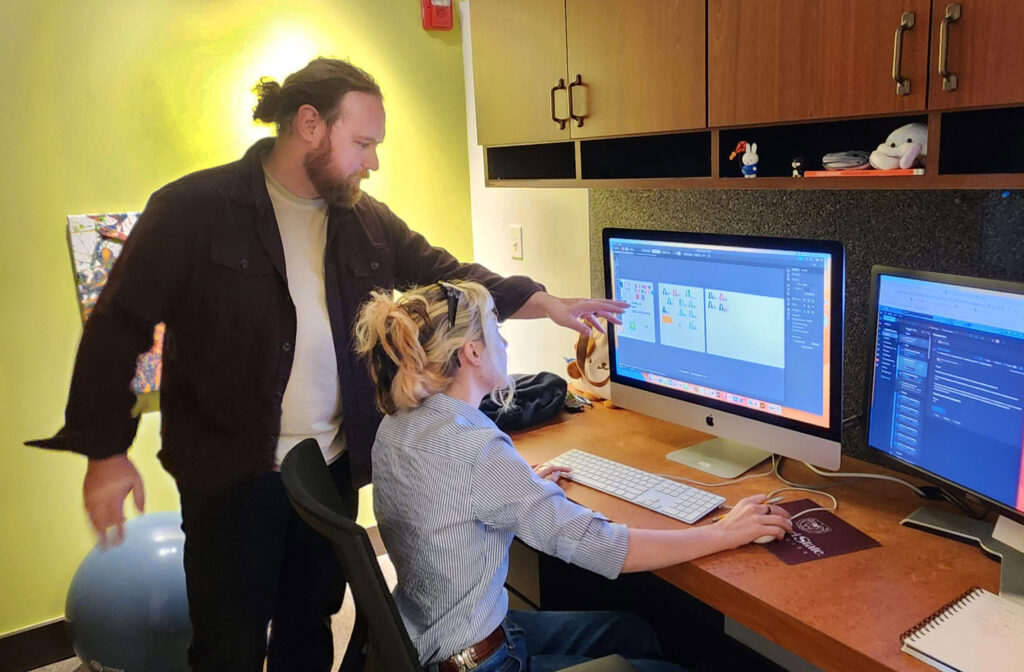 James Mulvenon (faculty) working with Evelyn Costello (student)
