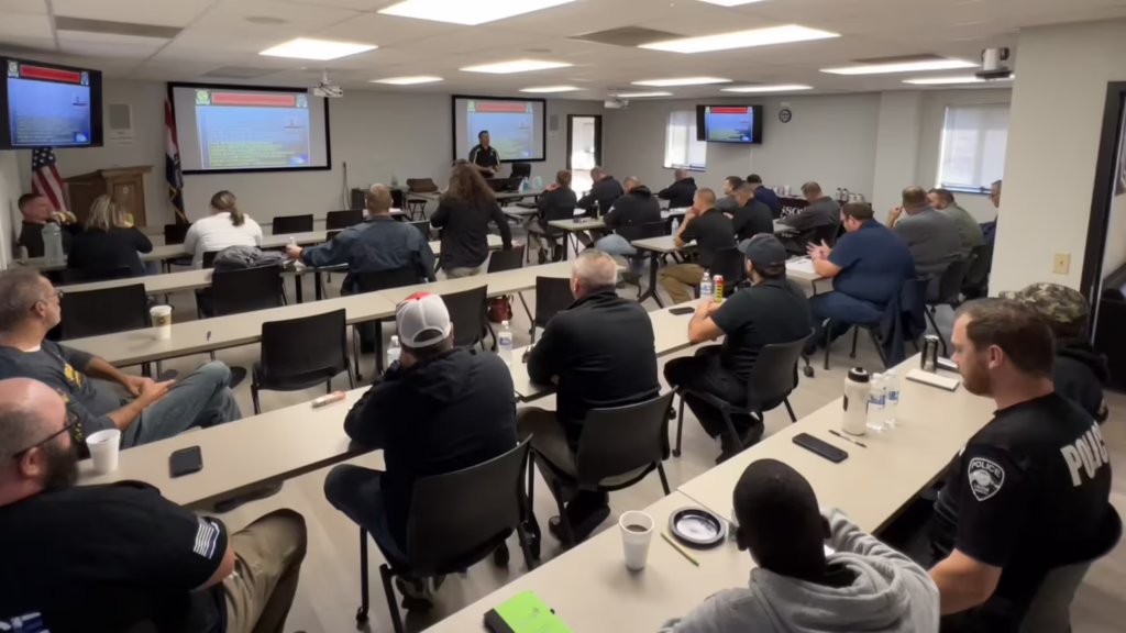 law enforcement in training room