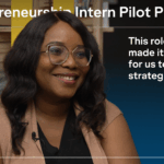Woman with quote about Entrepreneurship Intern Pilot Program