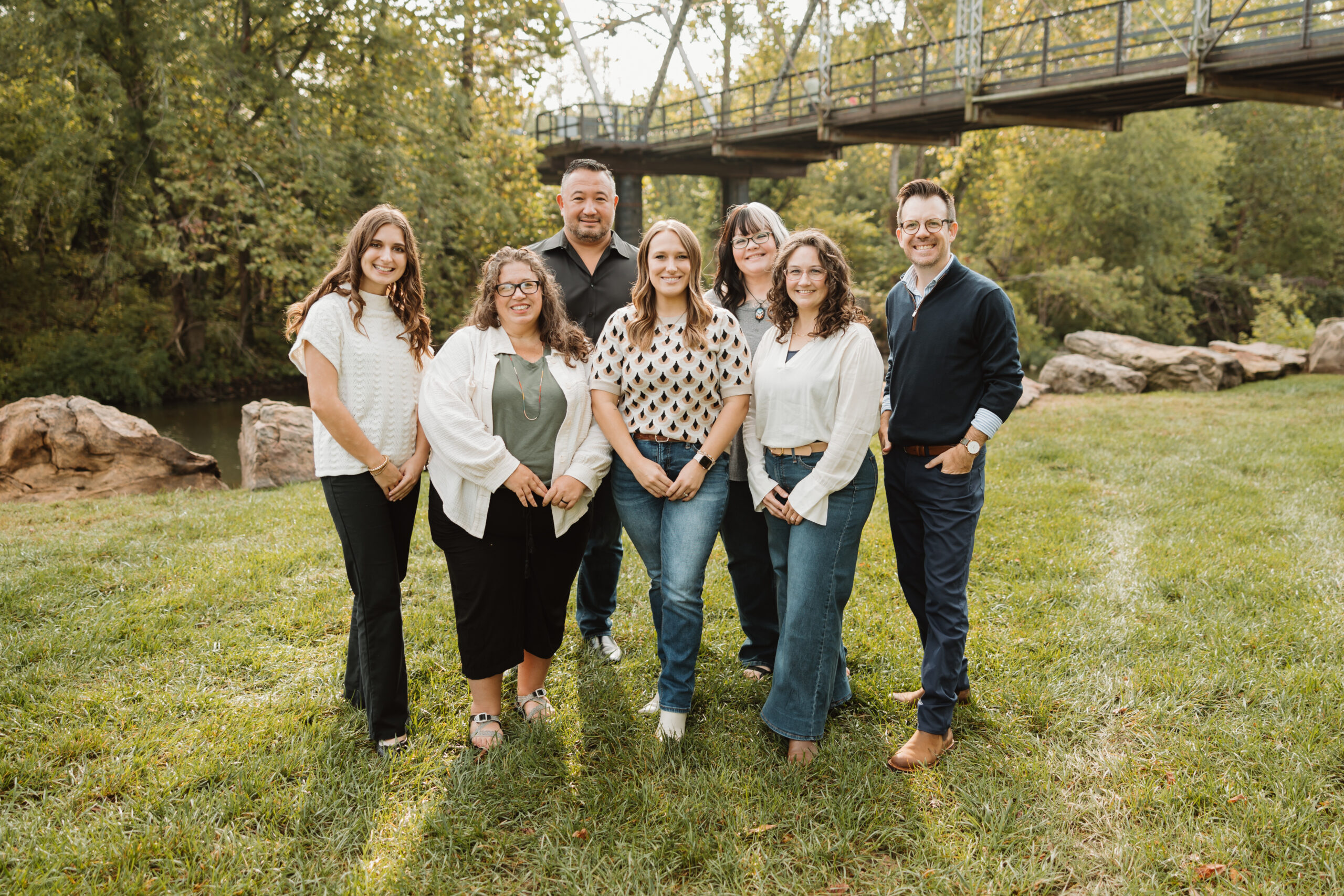 Nightly Fall photo shoot with full team