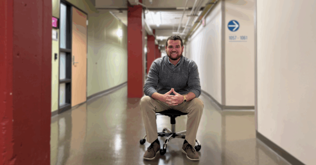 Austin Smalley in hallway