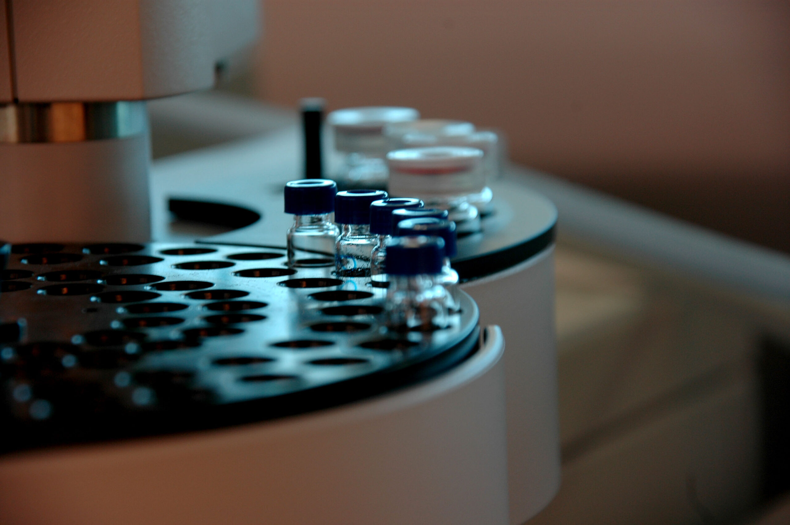 Test tubes in machine