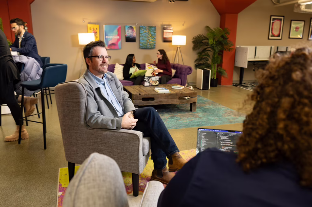 Group sitting in coworking