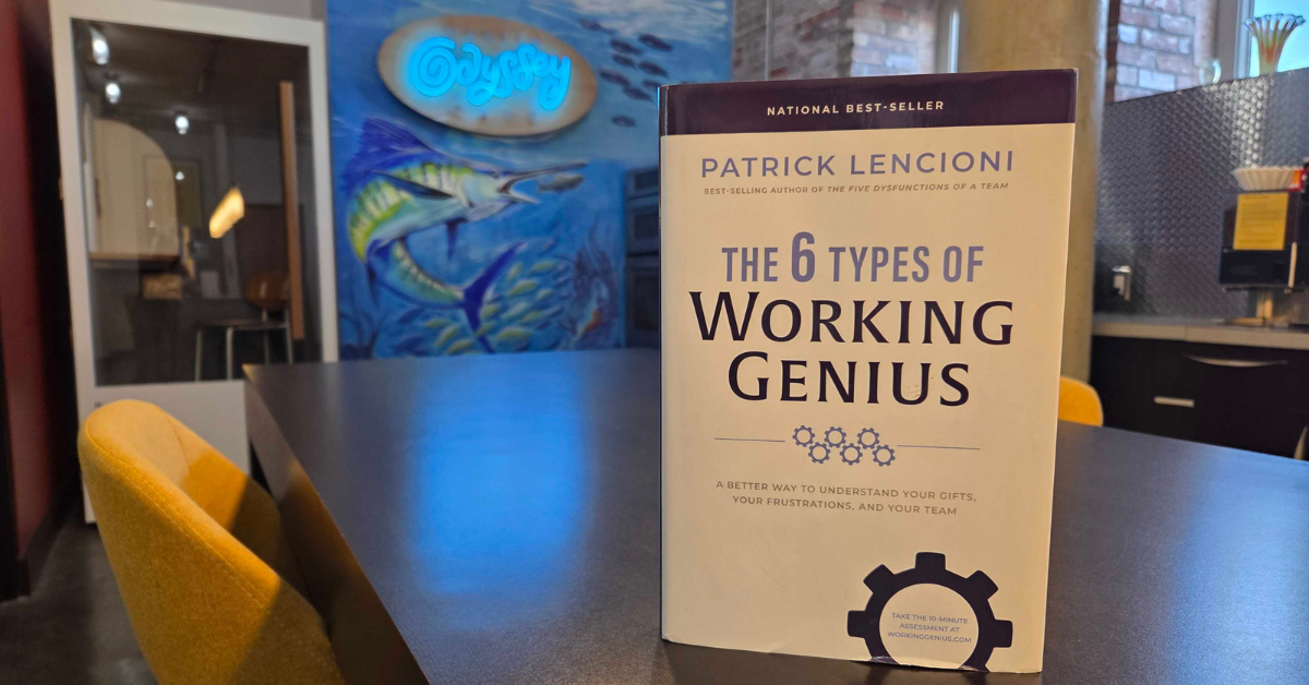 Working Genius book in kitchen at Brick City