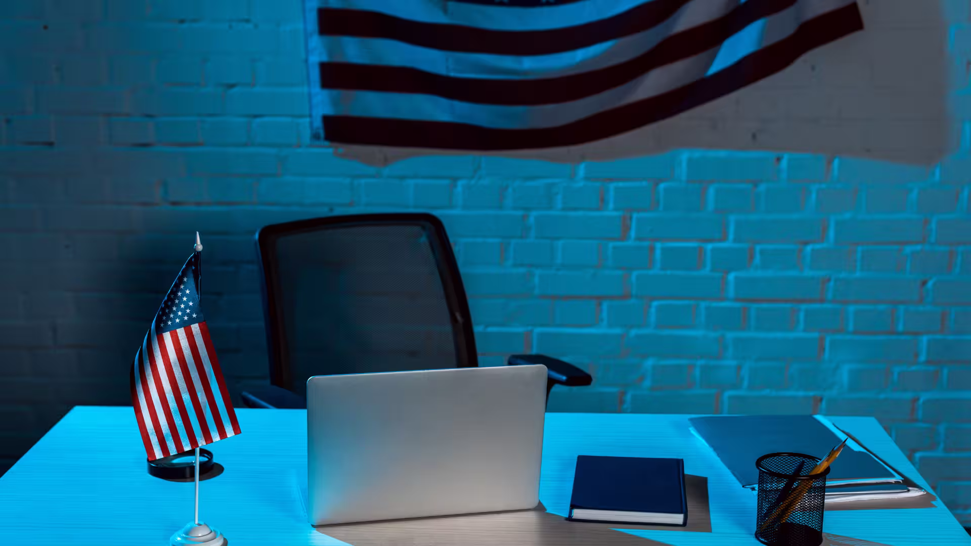 police desk with computer