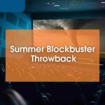 Movie theater showing Twister with text Summer Blockbuster Throwback layered on top