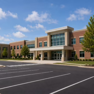 school building blue sky