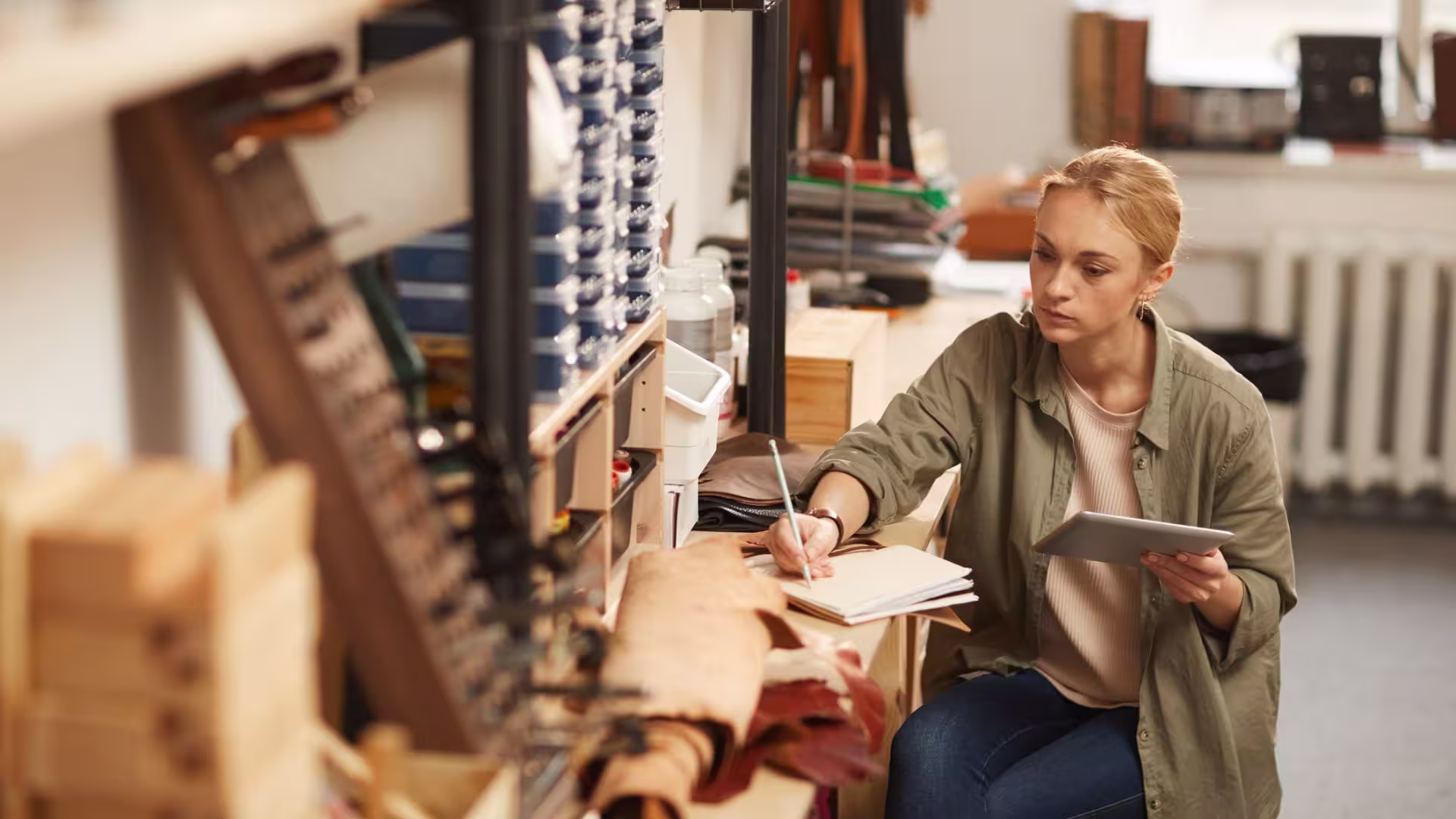 Woman in art studio